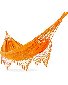 Rede de Descanso Simples Mesclada Amarelo e Laranja - Com Bordado